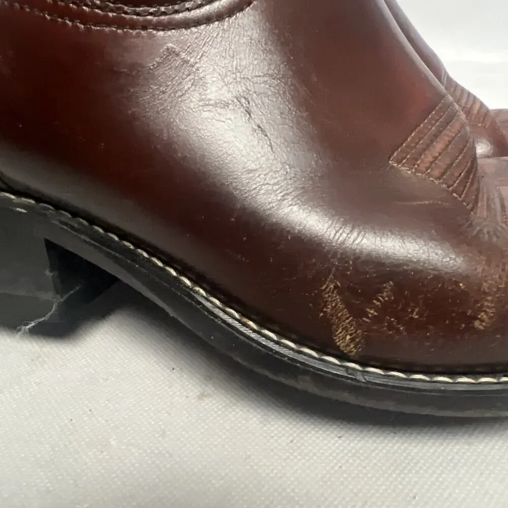 Vintage Wrangler Cowboy Western Boots Men’s 9 EE Brown Distressed 5115